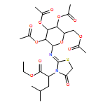 3-Thiazolidineacetic acid, α-(2-methylpropyl)-4-oxo-2-[(2,3,4,6-tetra-O-acetyl-β-D-glucopyranosyl)imino]-, ethyl ester, (αS,2E)-