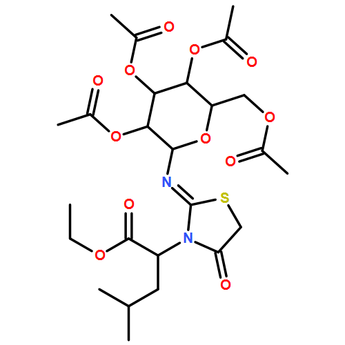 3-Thiazolidineacetic acid, α-(2-methylpropyl)-4-oxo-2-[(2,3,4,6-tetra-O-acetyl-β-D-glucopyranosyl)imino]-, ethyl ester, (αS,2E)-