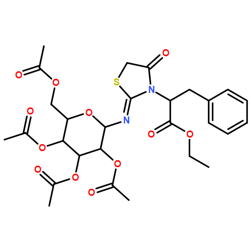 3-Thiazolidineacetic acid, 4-oxo-α-(phenylmethyl)-2-[(2,3,4,6-tetra-O-acetyl-β-D-glucopyranosyl)imino]-, ethyl ester, (αS,2E)-