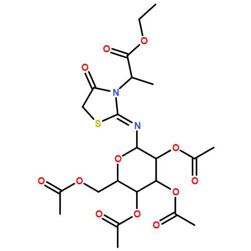 3-Thiazolidineacetic acid, α-methyl-4-oxo-2-[(2,3,4,6-tetra-O-acetyl-β-D-galactopyranosyl)imino]-, ethyl ester, (αS,2E)-