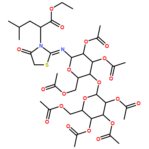 3-Thiazolidineacetic acid, α-(2-methylpropyl)-4-oxo-2-[[2,3,6-tri-O-acetyl-4-O-(2,3,4,6-tetra-O-acetyl-β-D-galactopyranosyl)-β-D-glucopyranosyl]imino]-, ethyl ester, (αS,2E)-