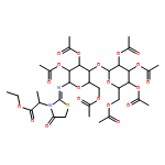 3-Thiazolidineacetic acid, α-methyl-4-oxo-2-[[2,3,6-tri-O-acetyl-4-O-(2,3,4,6-tetra-O-acetyl-α-D-glucopyranosyl)-β-D-glucopyranosyl]imino]-, ethyl ester, (αS,2E)-