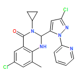 4(1H)-Quinazolinone, 6-chloro-2-[3-chloro-1-(2-pyridinyl)-1H-pyrazol-5-yl]-3-cyclopropyl-2,3-dihydro-8-methyl-