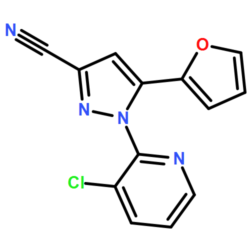 1H-Pyrazole-3-carbonitrile, 1-(3-chloro-2-pyridinyl)-5-(2-furanyl)-