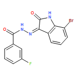 Benzoic acid, 3-fluoro-, (2Z)-2-(7-bromo-1,2-dihydro-2-oxo-3H-indol-3-ylidene)hydrazide