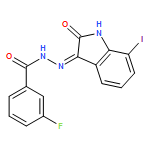 Benzoic acid, 3-fluoro-, (2Z)-2-(1,2-dihydro-7-iodo-2-oxo-3H-indol-3-ylidene)hydrazide