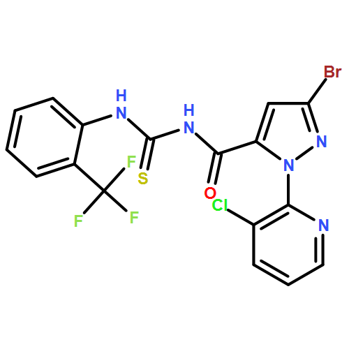 1H-Pyrazole-5-carboxamide, 3-bromo-1-(3-chloro-2-pyridinyl)-N-[thioxo[[2-(trifluoromethyl)phenyl]amino]methyl]-