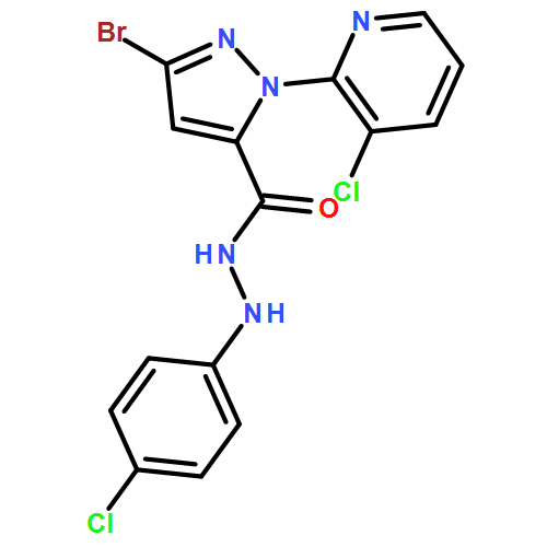 1H-Pyrazole-5-carboxylic acid, 3-bromo-1-(3-chloro-2-pyridinyl)-, 2-(4-chlorophenyl)hydrazide