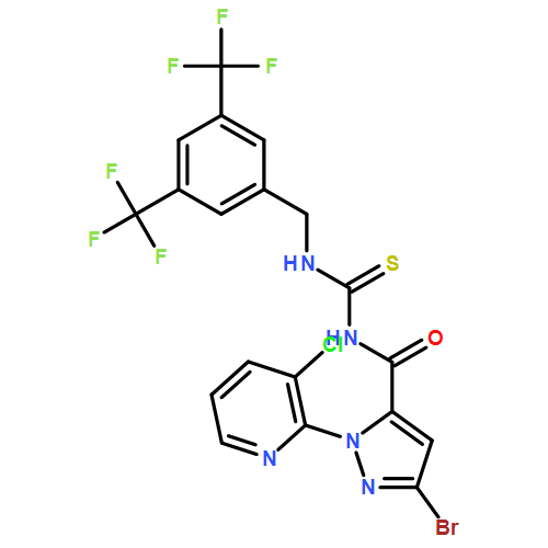 1H-Pyrazole-5-carboxamide, N-[[[[3,5-bis(trifluoromethyl)phenyl]methyl]amino]thioxomethyl]-3-bromo-1-(3-chloro-2-pyridinyl)-