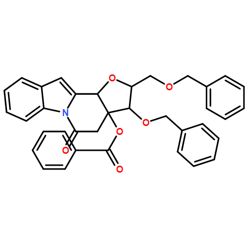 Furo[2',3':3,4]pyrido[1,2-a]indol-5(4H)-one, 3a-(benzoyloxy)-2,3,3a,11b-tetrahydro-3-(phenylmethoxy)-2-[(phenylmethoxy)methyl]-, (2R,3R,3aS,11bS)-