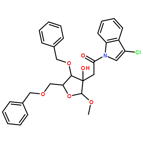 α-D-Ribofuranoside, methyl 2-C-[2-(3-chloro-1H-indol-1-yl)-2-oxoethyl]-3,5-bis-O-(phenylmethyl)-