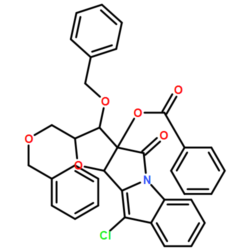 4H-Furo[2',3':3,4]pyrrolo[1,2-a]indol-4-one, 3a-(benzoyloxy)-10-chloro-2,3,3a,10b-tetrahydro-3-(phenylmethoxy)-2-[(phenylmethoxy)methyl]-, (2R,3R,3aS,10bS)-