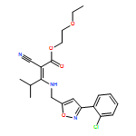 2-Pentenoic acid, 3-[[[3-(2-chlorophenyl)-5-isoxazolyl]methyl]amino]-2-cyano-4-methyl-, 2-ethoxyethyl ester, (2Z)-