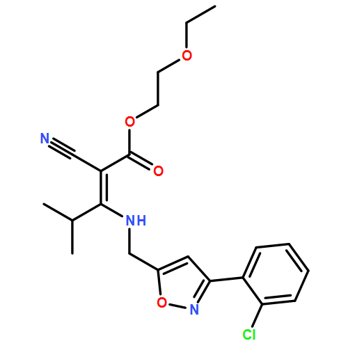 2-Pentenoic acid, 3-[[[3-(2-chlorophenyl)-5-isoxazolyl]methyl]amino]-2-cyano-4-methyl-, 2-ethoxyethyl ester, (2Z)-