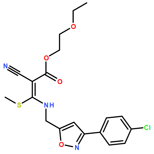 2-Propenoic acid, 3-[[[3-(4-chlorophenyl)-5-isoxazolyl]methyl]amino]-2-cyano-3-(methylthio)-, 2-ethoxyethyl ester, (2E)-