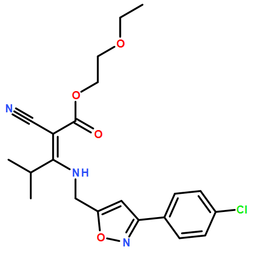 2-Pentenoic acid, 3-[[[3-(4-chlorophenyl)-5-isoxazolyl]methyl]amino]-2-cyano-4-methyl-, 2-ethoxyethyl ester, (2Z)-