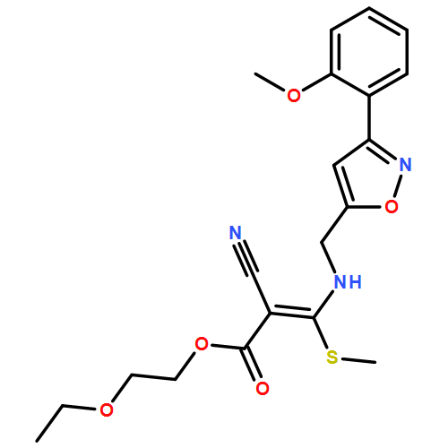 2-Propenoic acid, 2-cyano-3-[[[3-(2-methoxyphenyl)-5-isoxazolyl]methyl]amino]-3-(methylthio)-, 2-ethoxyethyl ester, (2E)-