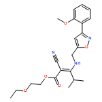 2-Pentenoic acid, 2-cyano-3-[[[3-(2-methoxyphenyl)-5-isoxazolyl]methyl]amino]-4-methyl-, 2-ethoxyethyl ester, (2Z)-