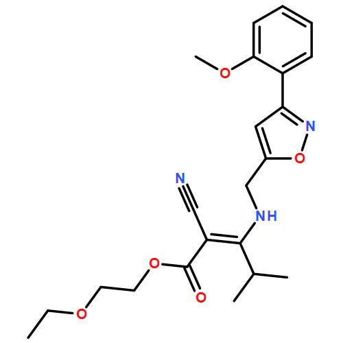 2-Pentenoic acid, 2-cyano-3-[[[3-(2-methoxyphenyl)-5-isoxazolyl]methyl]amino]-4-methyl-, 2-ethoxyethyl ester, (2Z)-