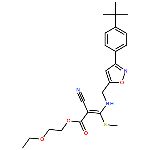 2-Propenoic acid, 2-cyano-3-[[[3-[4-(1,1-dimethylethyl)phenyl]-5-isoxazolyl]methyl]amino]-3-(methylthio)-, 2-ethoxyethyl ester, (2E)-