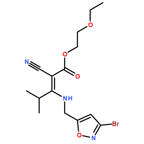 2-Pentenoic acid, 3-[[(3-bromo-5-isoxazolyl)methyl]amino]-2-cyano-4-methyl-, 2-ethoxyethyl ester, (2Z)-