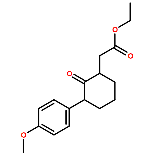 Cyclohexaneacetic acid, 3-(4-methoxyphenyl)-2-oxo-, ethyl ester, (1R,3S)-rel-