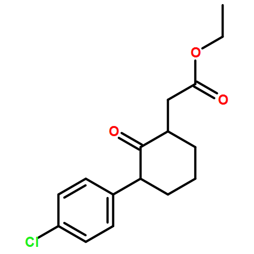 Cyclohexaneacetic acid, 3-(4-chlorophenyl)-2-oxo-, ethyl ester, (1R,3S)-rel-