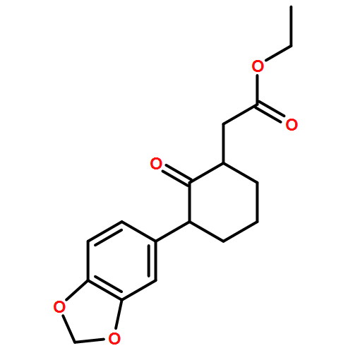 Cyclohexaneacetic acid, 3-(1,3-benzodioxol-5-yl)-2-oxo-, ethyl ester, (1R,3S)-rel-