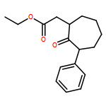 Cycloheptaneacetic acid, 2-oxo-3-phenyl-, ethyl ester, (1R,3S)-rel-