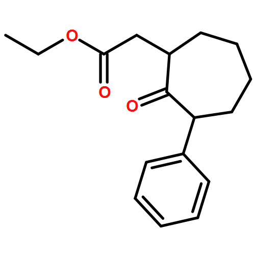 Cycloheptaneacetic acid, 2-oxo-3-phenyl-, ethyl ester, (1R,3S)-rel-