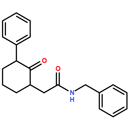 Cyclohexaneacetamide, 2-oxo-3-phenyl-N-(phenylmethyl)-, (1R,3S)-rel-