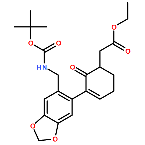 3-Cyclohexene-1-acetic acid, 3-[6-[[[(1,1-dimethylethoxy)carbonyl]amino]methyl]-1,3-benzodioxol-5-yl]-2-oxo-, ethyl ester