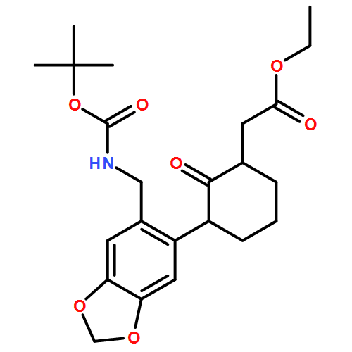 Cyclohexaneacetic acid, 3-[6-[[[(1,1-dimethylethoxy)carbonyl]amino]methyl]-1,3-benzodioxol-5-yl]-2-oxo-, ethyl ester