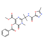 4-Pyrimidinecarboxylic acid, 5-(benzoyloxy)-1,6-dihydro-1-methyl-2-[1-methyl-1-[[(5-methyl-1,3,4-oxadiazol-2-yl)carbonyl]amino]ethyl]-6-oxo-, methyl ester