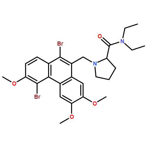 2-Pyrrolidinecarboxamide, 1-[(4,10-dibromo-3,6,7-trimethoxy-9-phenanthrenyl)methyl]-N,N-diethyl-, (2S)-