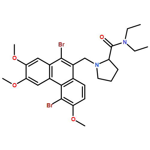 2-Pyrrolidinecarboxamide, 1-[(5,10-dibromo-2,3,6-trimethoxy-9-phenanthrenyl)methyl]-N,N-diethyl-, (2S)-