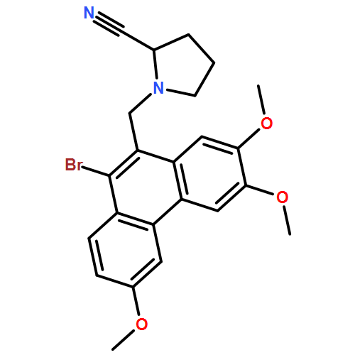 2-Pyrrolidinecarbonitrile, 1-[(10-bromo-3,6,7-trimethoxy-9-phenanthrenyl)methyl]-, (2S)-