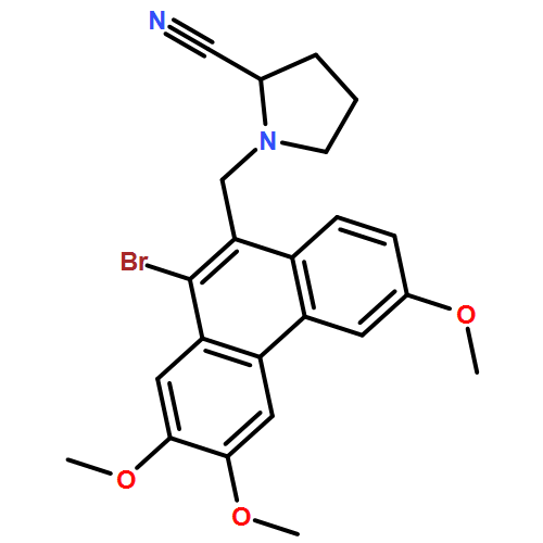 2-Pyrrolidinecarbonitrile, 1-[(10-bromo-2,3,6-trimethoxy-9-phenanthrenyl)methyl]-, (2S)-