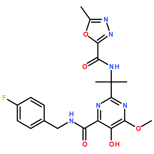 4-Pyrimidinecarboxamide, N-[(4-fluorophenyl)methyl]-5-hydroxy-6-methoxy-2-[1-methyl-1-[[(5-methyl-1,3,4-oxadiazol-2-yl)carbonyl]amino]ethyl]-