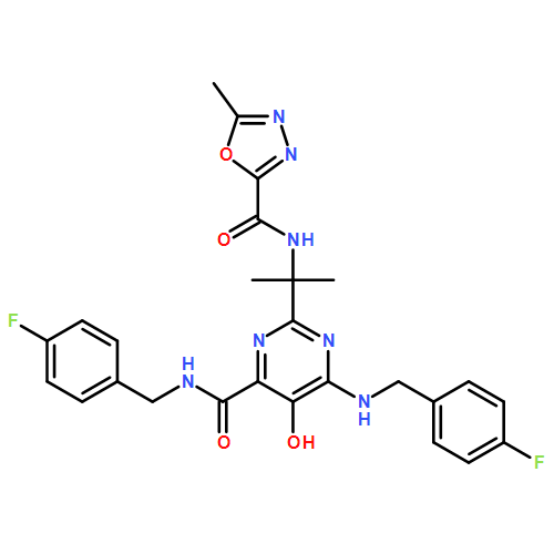 4-Pyrimidinecarboxamide, N-[(4-fluorophenyl)methyl]-6-[[(4-fluorophenyl)methyl]amino]-5-hydroxy-2-[1-methyl-1-[[(5-methyl-1,3,4-oxadiazol-2-yl)carbonyl]amino]ethyl]-