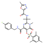 Benzenesulfonic acid, 2,4,6-trimethyl-, 4-[[[(4-fluorophenyl)methyl]amino]carbonyl]-1,6-dihydro-1-methyl-2-[1-methyl-1-[[(5-methyl-1,3,4-oxadiazol-2-yl)carbonyl]amino]ethyl]-6-oxo-5-pyrimidinyl ester