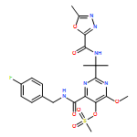 4-Pyrimidinecarboxamide, N-[(4-fluorophenyl)methyl]-6-methoxy-2-[1-methyl-1-[[(5-methyl-1,3,4-oxadiazol-2-yl)carbonyl]amino]ethyl]-5-[(methylsulfonyl)oxy]-