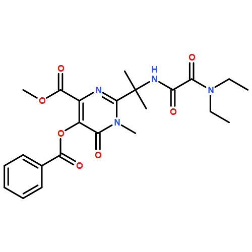 4-Pyrimidinecarboxylic acid, 5-(benzoyloxy)-2-[1-[[2-(diethylamino)-2-oxoacetyl]amino]-1-methylethyl]-1,6-dihydro-1-methyl-6-oxo-, methyl ester