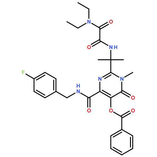 Ethanediamide, N2-[1-[5-(benzoyloxy)-4-[[[(4-fluorophenyl)methyl]amino]carbonyl]-1,6-dihydro-1-methyl-6-oxo-2-pyrimidinyl]-1-methylethyl]-N1,N1-diethyl-