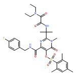 Benzenesulfonic acid, 2,4,6-trimethyl-, 2-[1-[[2-(diethylamino)-2-oxoacetyl]amino]-1-methylethyl]-4-[[[(4-fluorophenyl)methyl]amino]carbonyl]-1,6-dihydro-1-methyl-6-oxo-5-pyrimidinyl ester