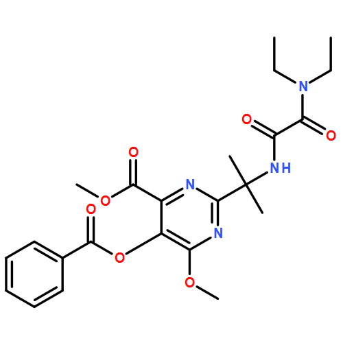 4-Pyrimidinecarboxylic acid, 5-(benzoyloxy)-2-[1-[[2-(diethylamino)-2-oxoacetyl]amino]-1-methylethyl]-6-methoxy-, methyl ester