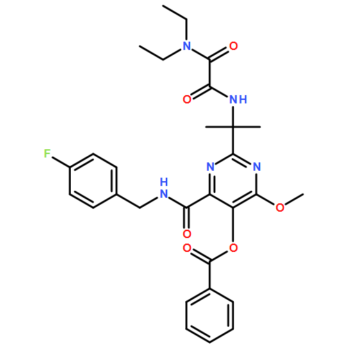 Ethanediamide, N2-[1-[5-(benzoyloxy)-4-[[[(4-fluorophenyl)methyl]amino]carbonyl]-6-methoxy-2-pyrimidinyl]-1-methylethyl]-N1,N1-diethyl-