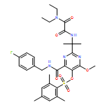 Benzenesulfonic acid, 2,4,6-trimethyl-, 2-[1-[[2-(diethylamino)-2-oxoacetyl]amino]-1-methylethyl]-4-[[[(4-fluorophenyl)methyl]amino]carbonyl]-6-methoxy-5-pyrimidinyl ester