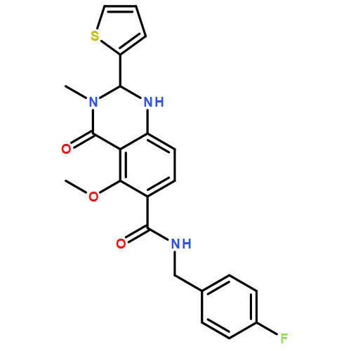 6-Quinazolinecarboxamide, N-[(4-fluorophenyl)methyl]-1,2,3,4-tetrahydro-5-methoxy-3-methyl-4-oxo-2-(2-thienyl)-