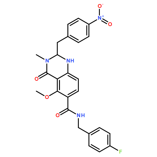 6-Quinazolinecarboxamide, N-[(4-fluorophenyl)methyl]-1,2,3,4-tetrahydro-5-methoxy-3-methyl-2-[(4-nitrophenyl)methyl]-4-oxo-